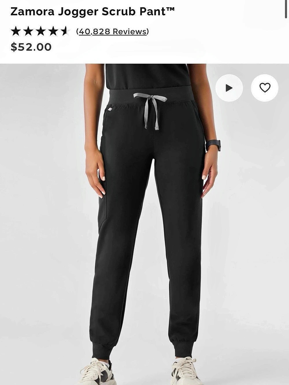 FIGS Zamora Jogger Scrub Pants Black